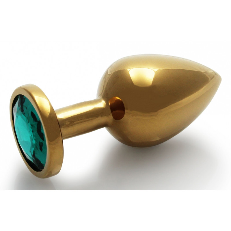 Ouch! Bijou anal Round Gem M 7 x 3.3cm Doré-Vert
